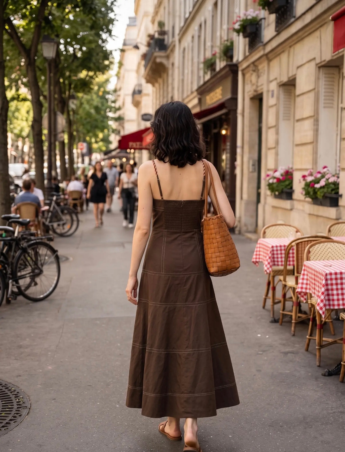 A-Line Maxi Dress - Chocolate Brown