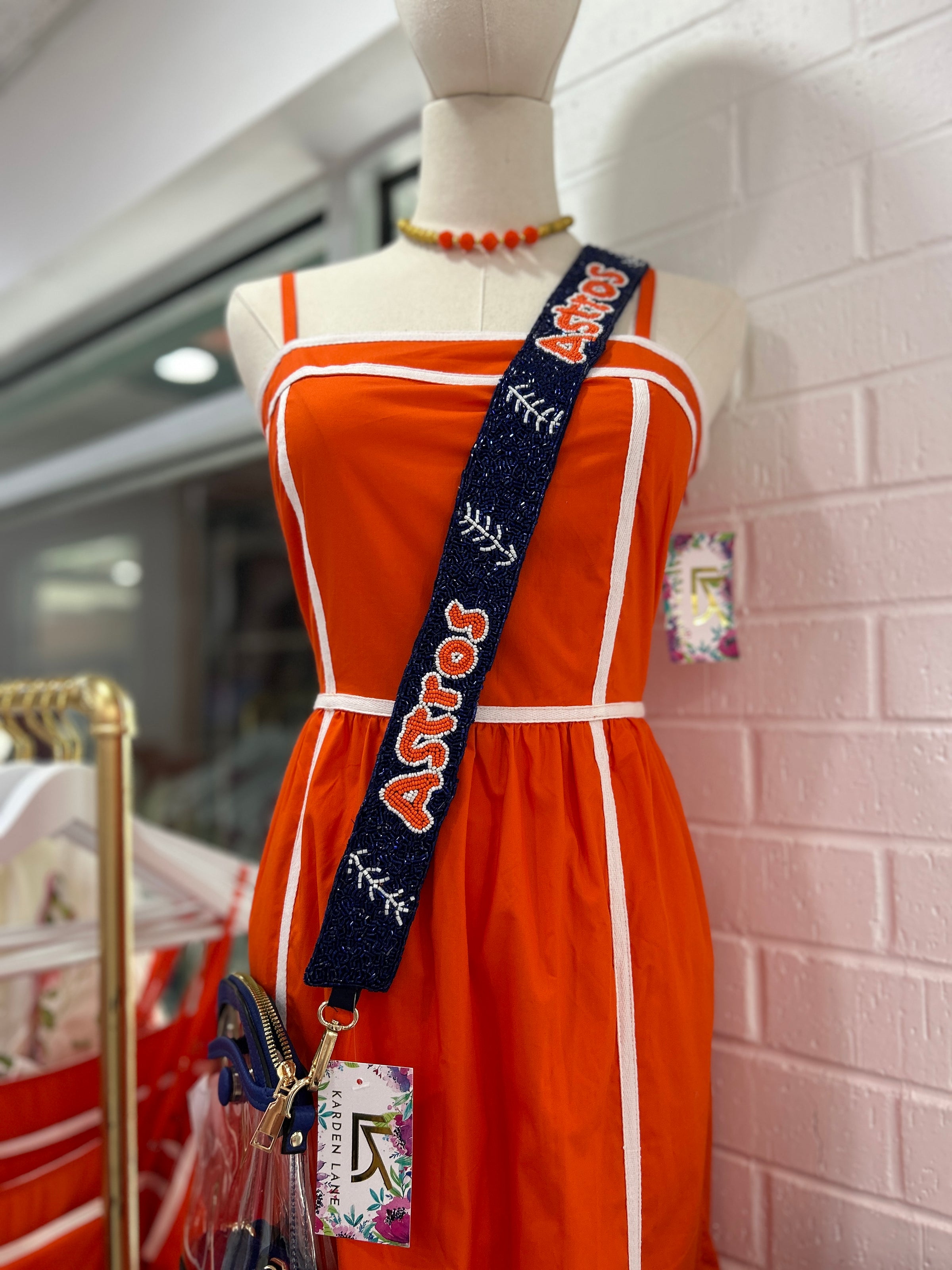 Astros Beaded Purse Strap - Royal Blue