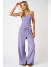 Striped Knit Pants - Lavender