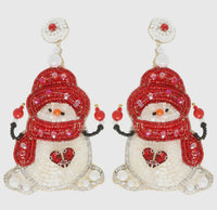 Snowman Beaded Earrings