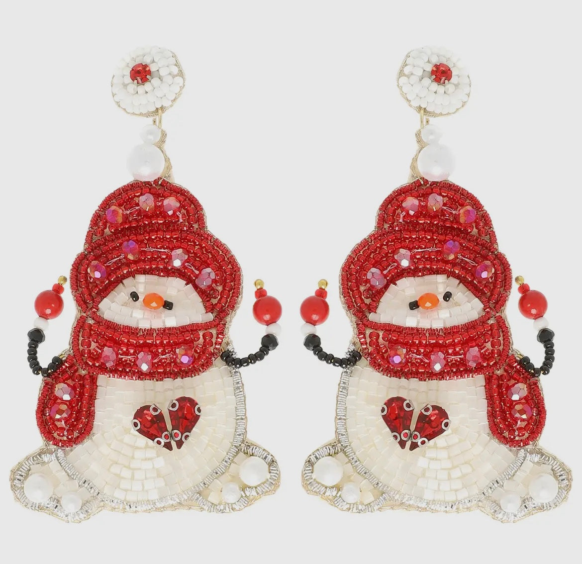 Snowman Beaded Earrings