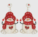 Snowman Beaded Earrings