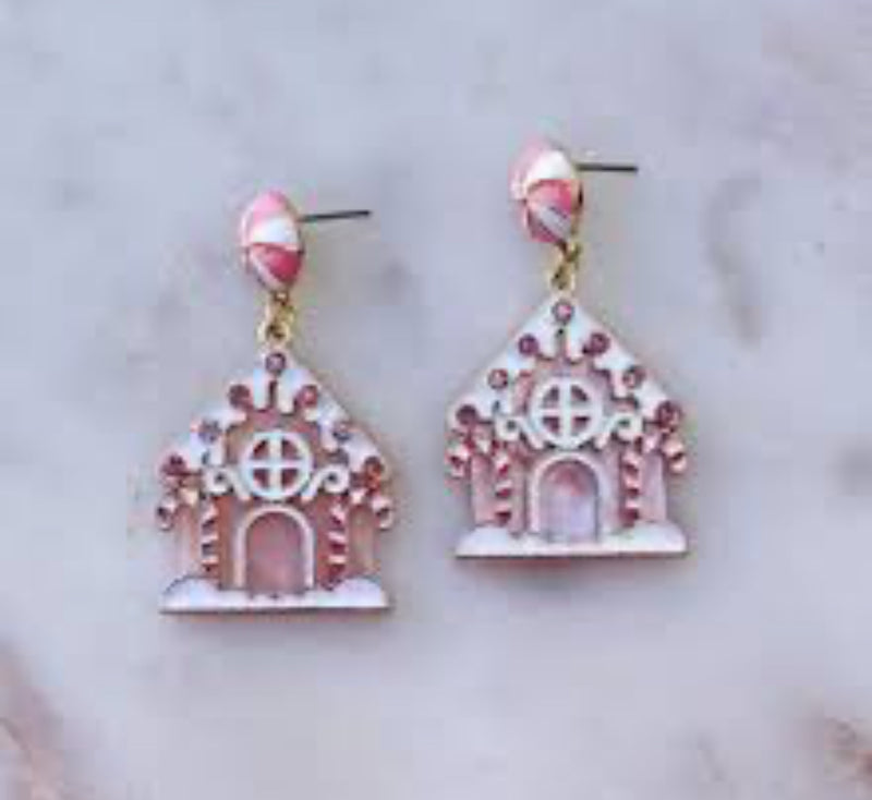 Gingerbread Earrings - Pink