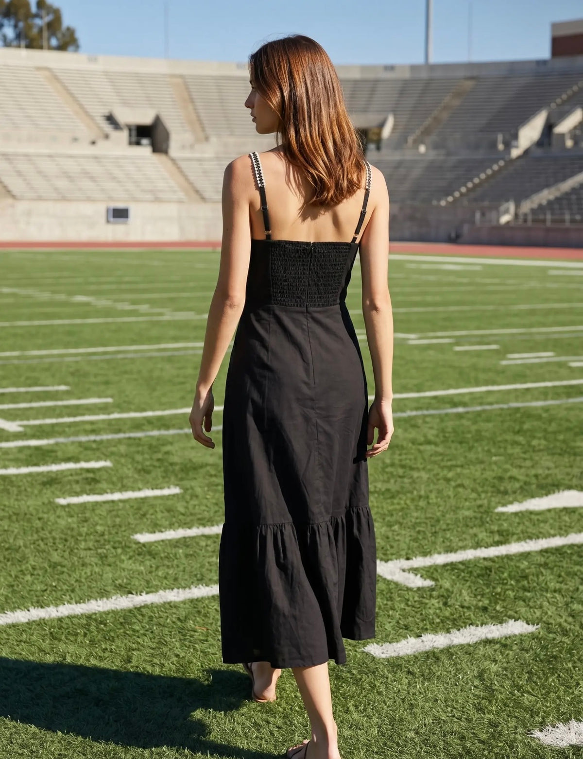 Sweetheart Midi Dress - Black