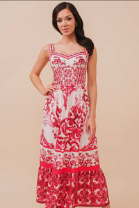 Porcelain Bustier Maxi Dress