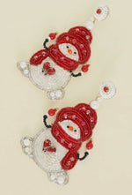 Snowman Beaded Earrings