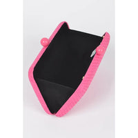 Wicker Clutch - Fuchsia