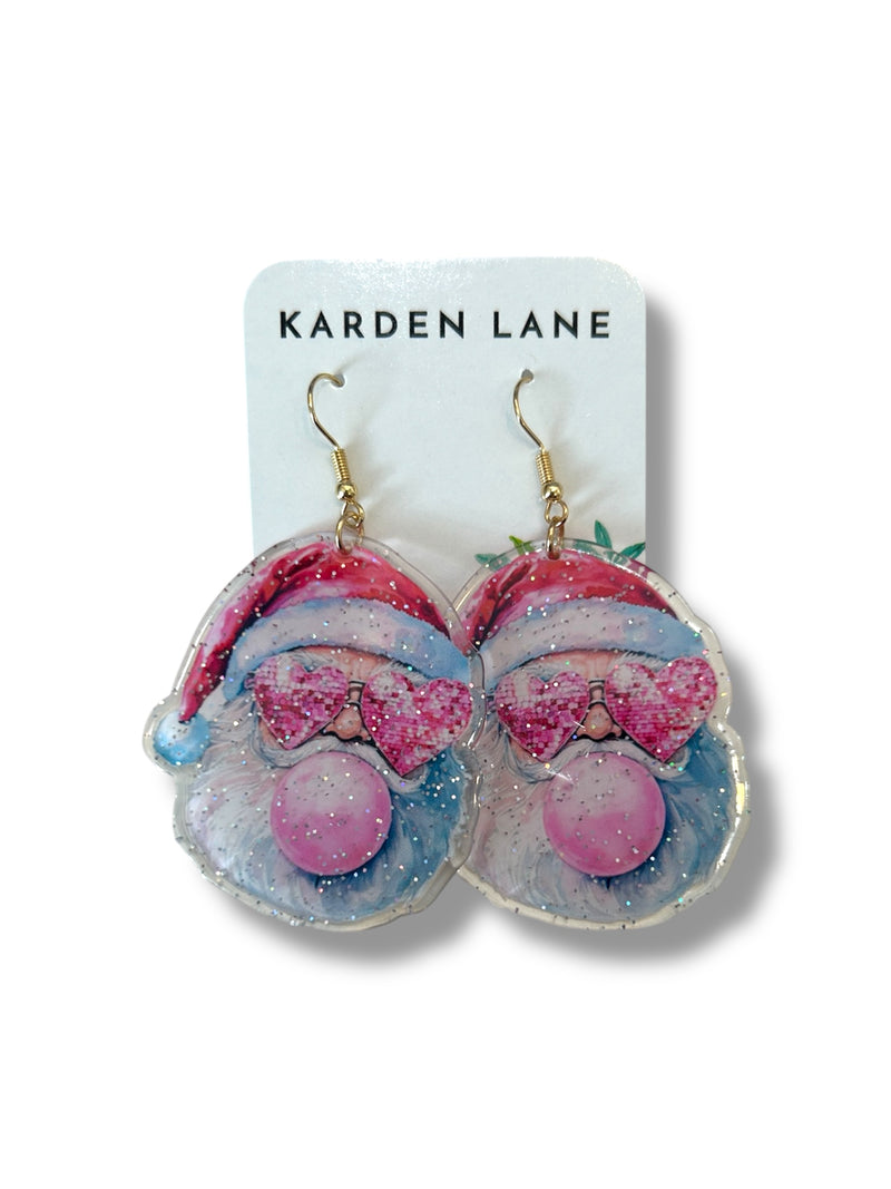 Bubblegum Santa Earrings - Pink
