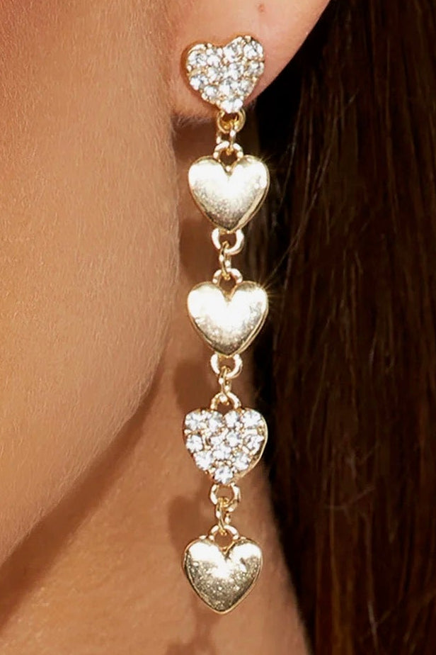 Rhinestone Heart Earrings