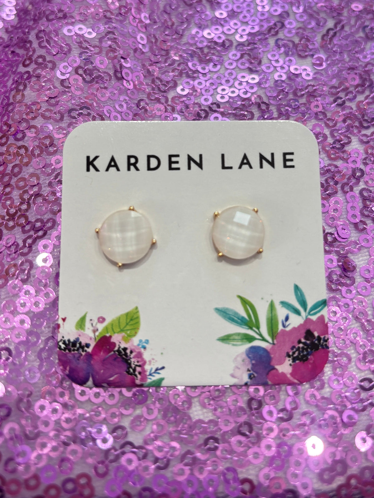 Stud Earrings - White