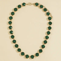 Crystal Vault Tennis Necklace - Emerald