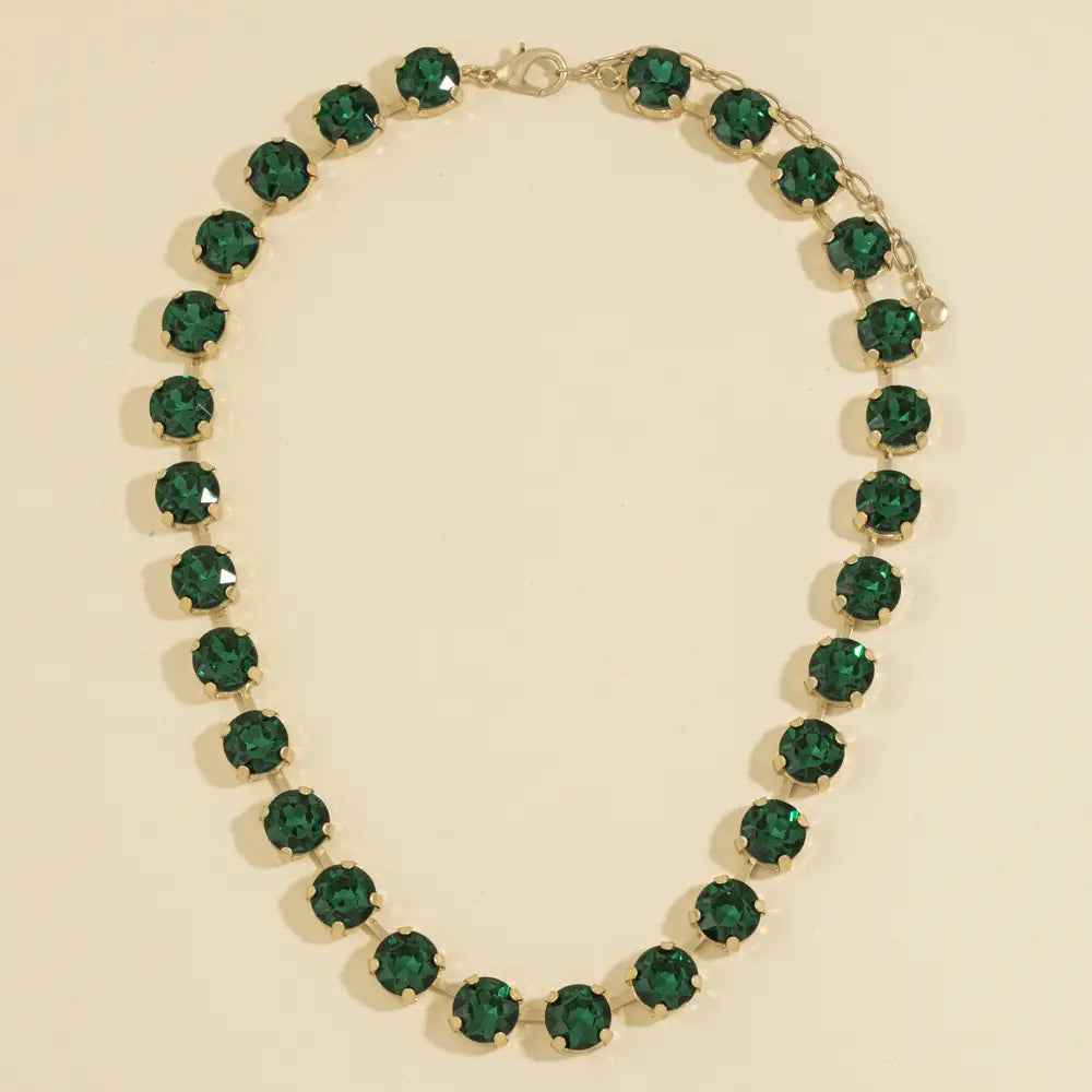 Crystal Vault Tennis Necklace - Emerald