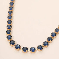 Crystal Vault Tennis Necklace - Navy