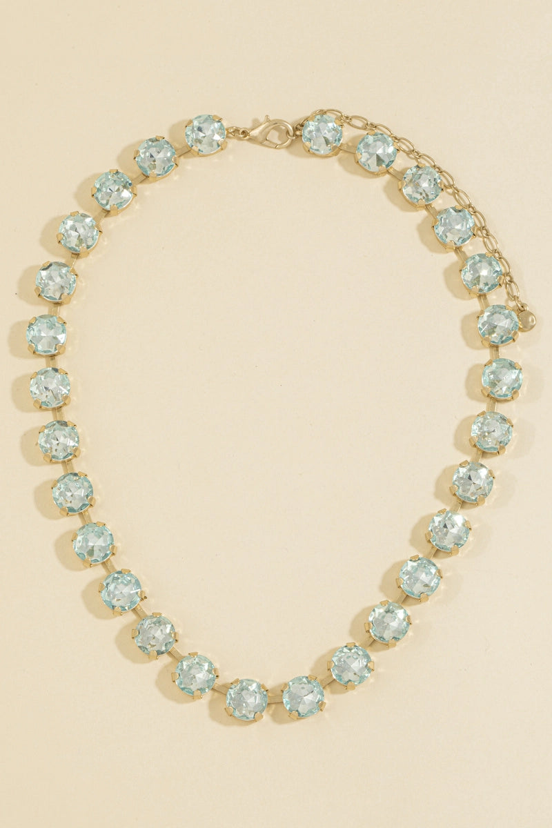 Crystal Vault Tennis Necklace - Ice Blue