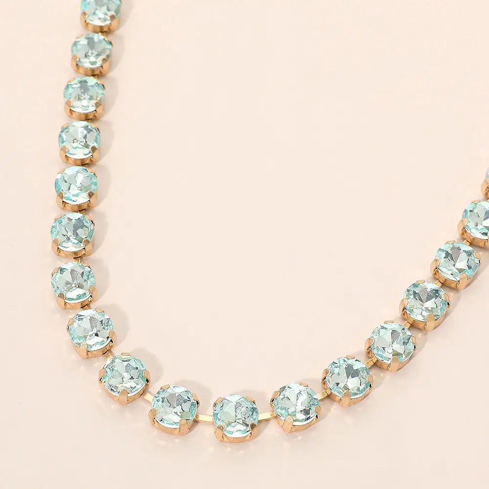 Crystal Vault Tennis Necklace - Ice Blue