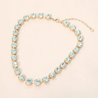 Crystal Vault Tennis Necklace - Ice Blue