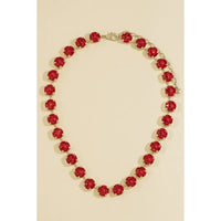 Crystal Vault Tennis Necklace - Red