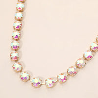 Crystal Vault Tennis Necklace - Iridescent
