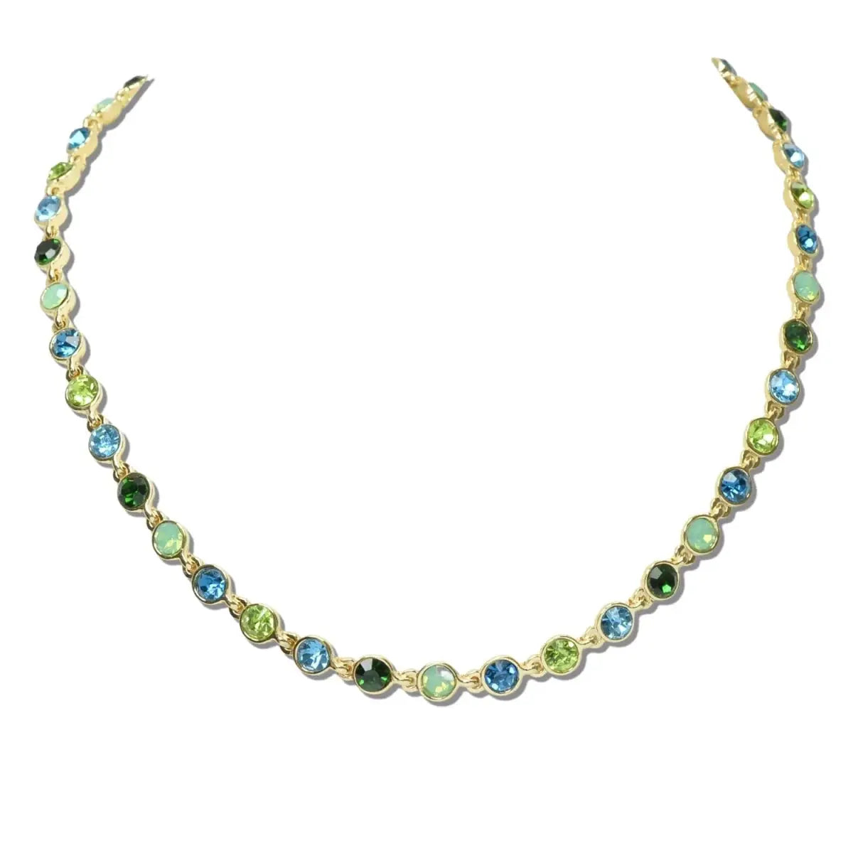 Crystal Vault Bubble Chain Necklace - Mini Green