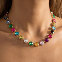 Crystal Vault Tennis Necklace - Multi