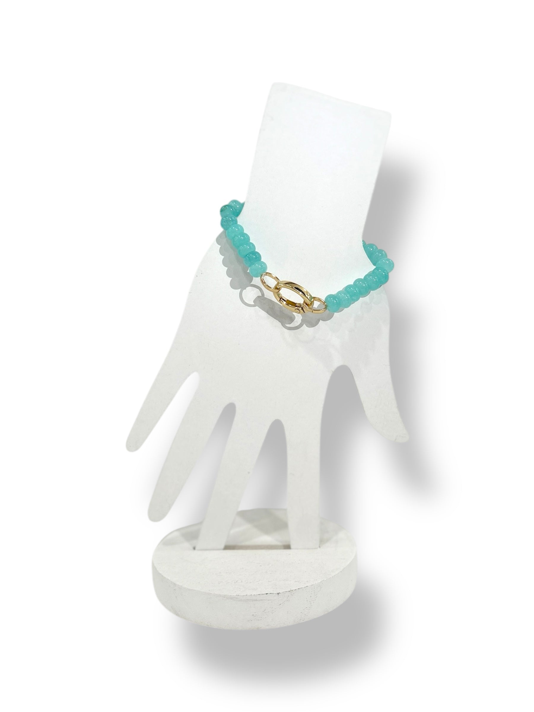 Candy Gemstone Beaded Bracelet - Aqua