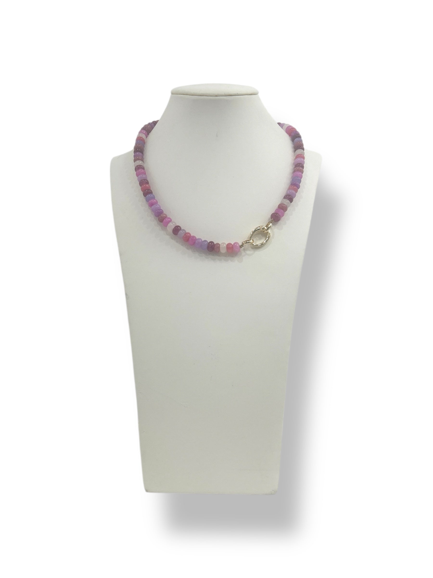 Candy Gemstone Beaded Necklace - Purple
