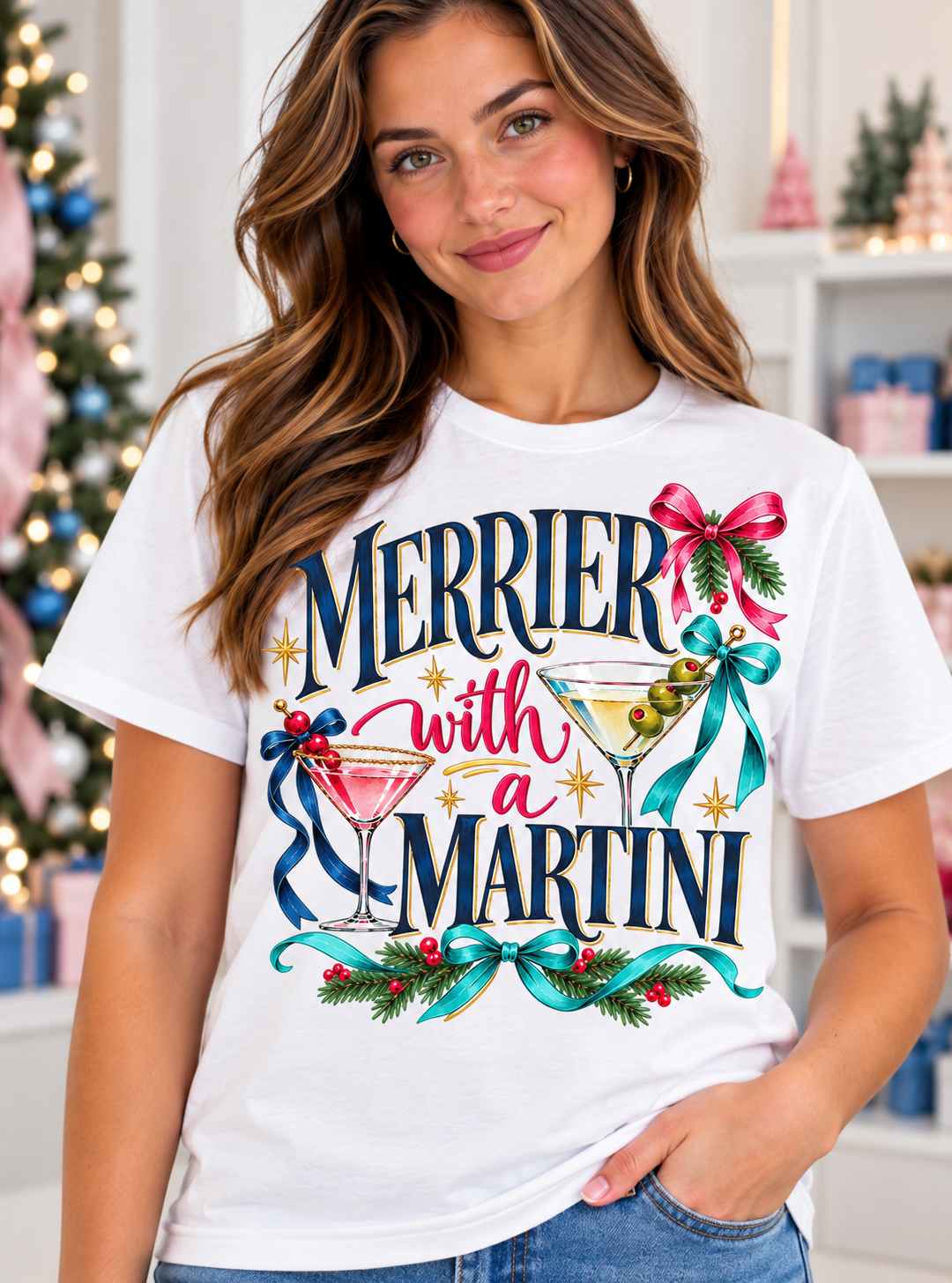 Merrier With A Martini Graphic Tee