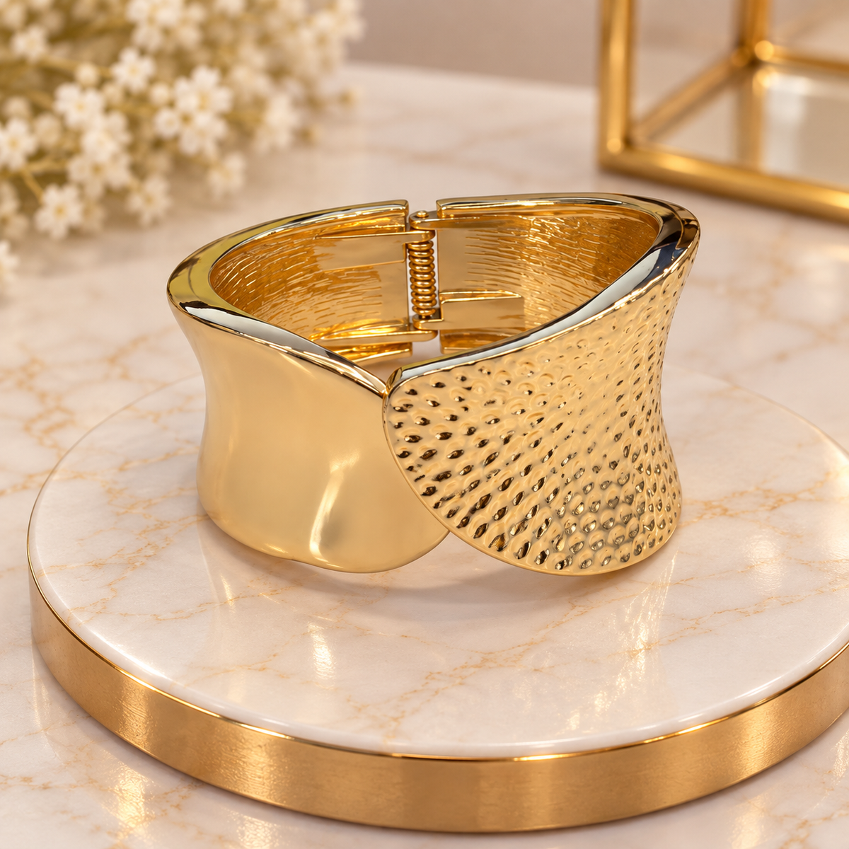 Texture Gold Cuff Bracelet