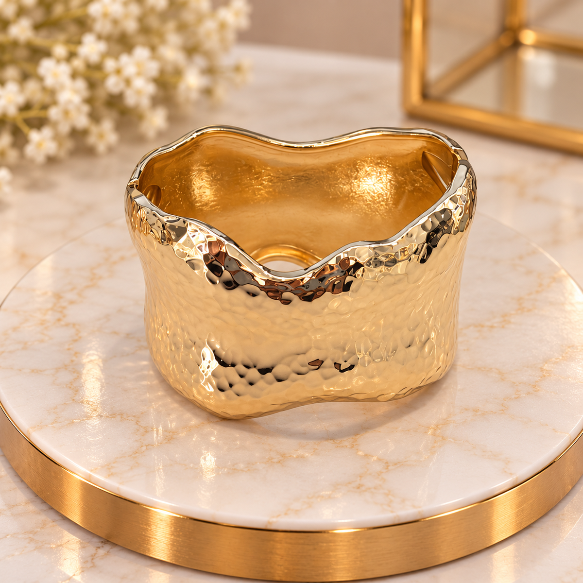 Hammered Gold Cuff Bracelet