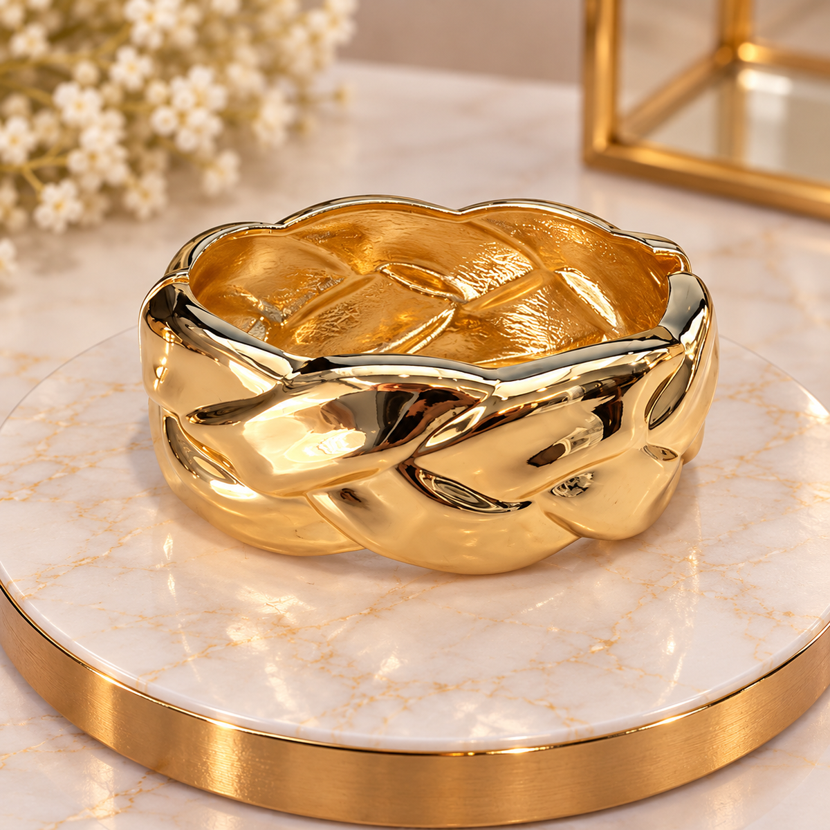 Braided Gold Cuff Bracelet