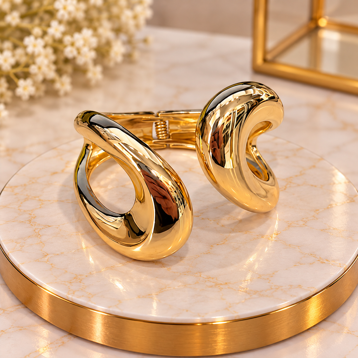 Sculpted Gold Cuff Bracelet