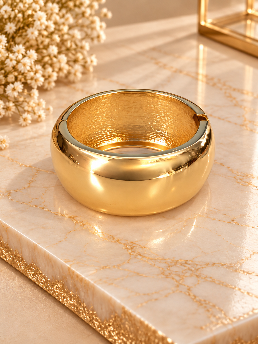Chunky Oval Gold Cuff Bracelet