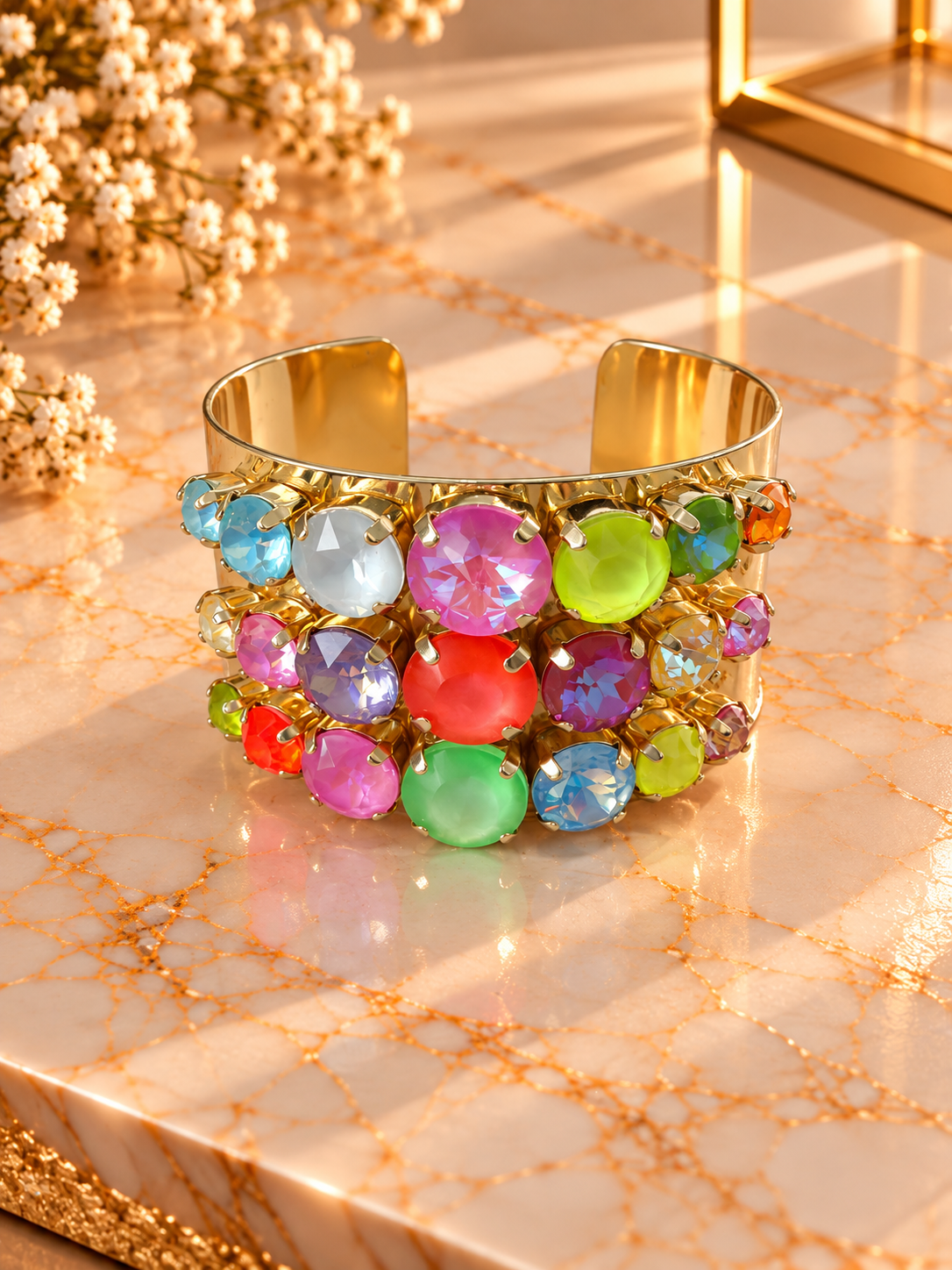 Crystal Vault Rhinestone Cuff Bracelet