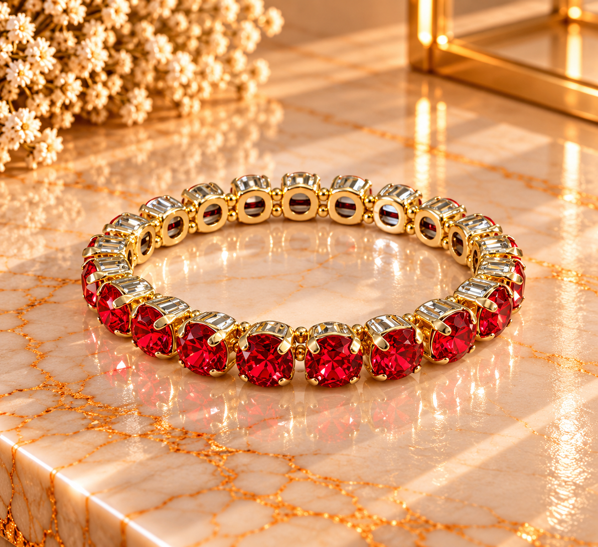 Crystal Vault Bracelet - Red