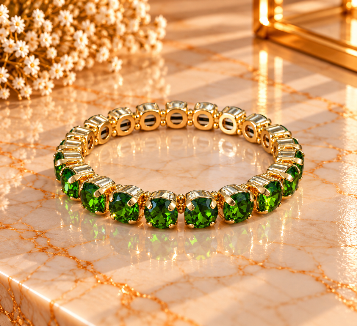 Crystal Vault Bracelet - Green