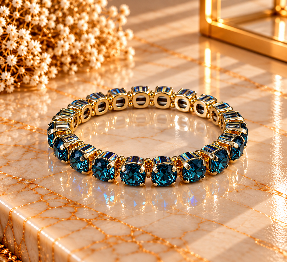 Crystal Vault Bracelet - Navy