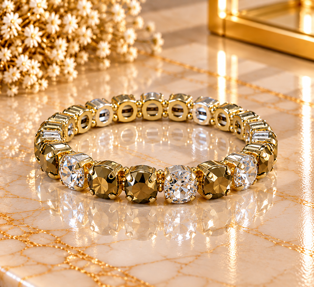Crystal Vault Bracelet - Bronze Gold Mix