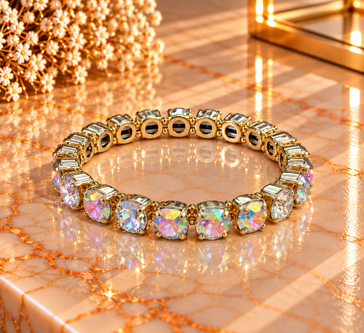 Crystal Vault Bracelet - Blue Iridescent Mix