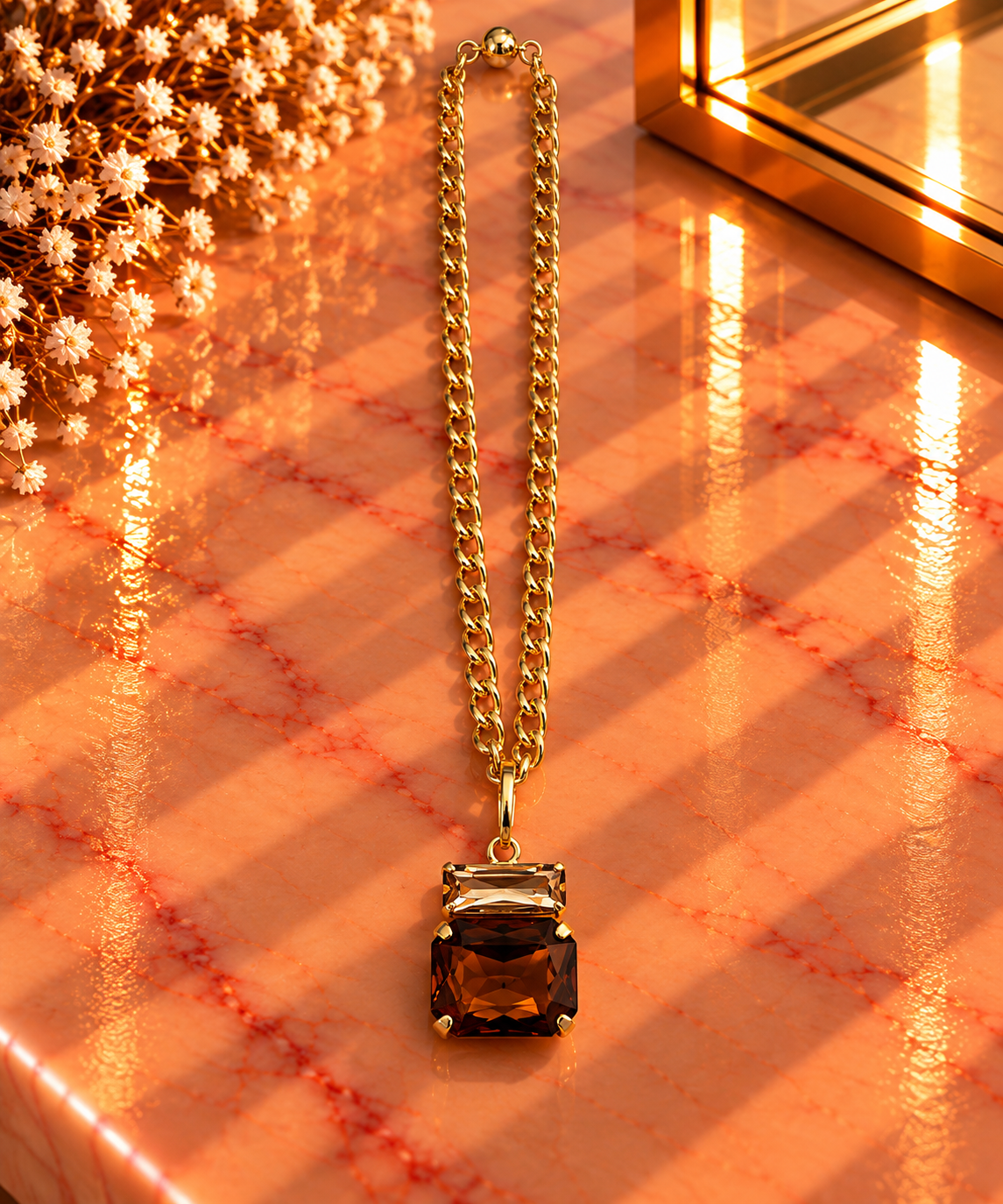 Crystal Vault Pendant Necklace - Neutral
