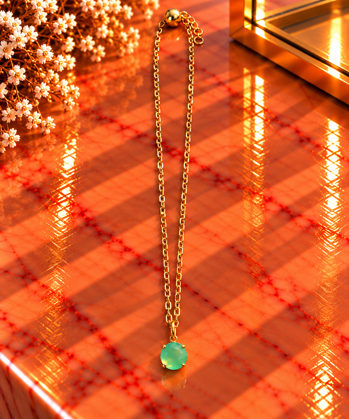 Crystal Vault Layering Necklace - Sage