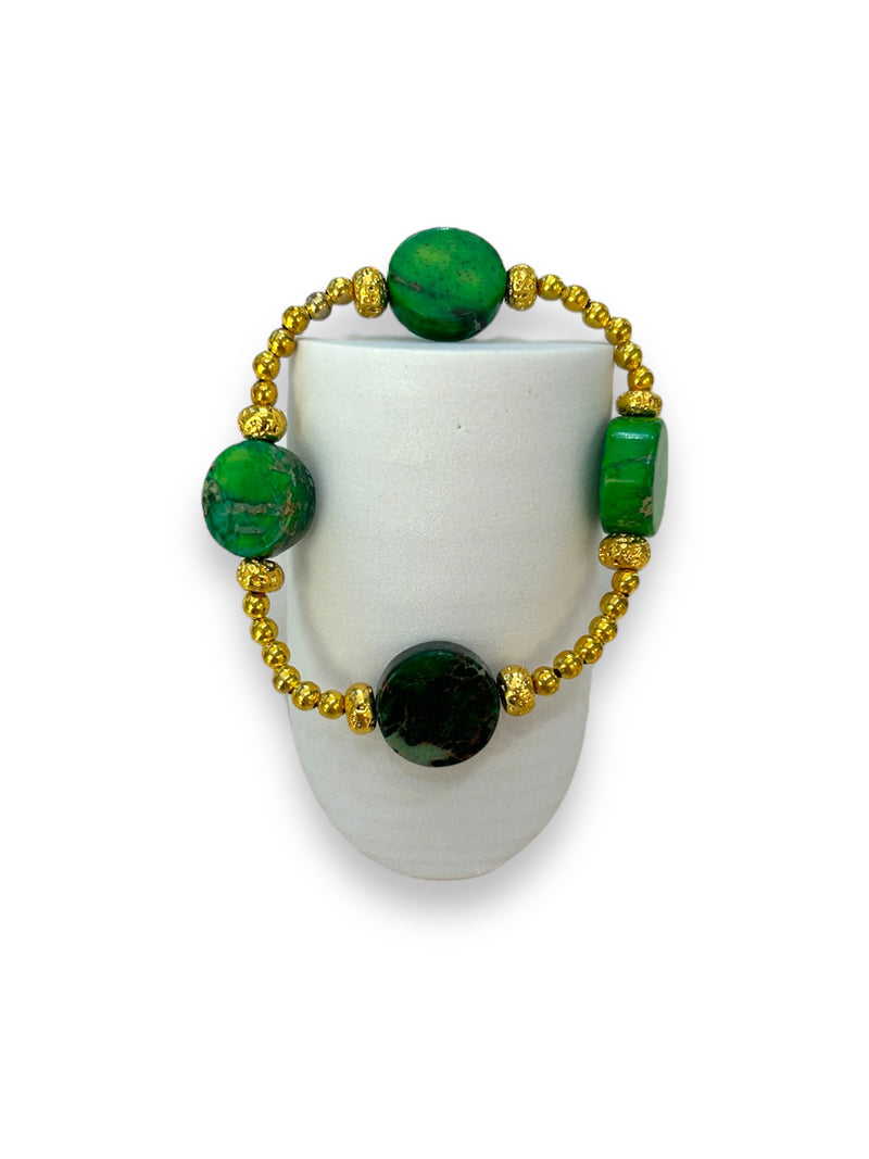 Marble Beaded Bracelet - Green