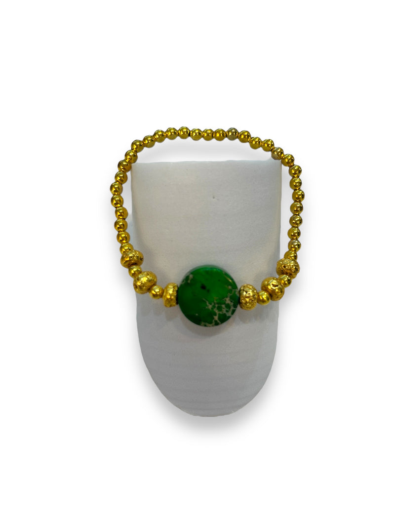 Marble Beaded Bracelet - Green