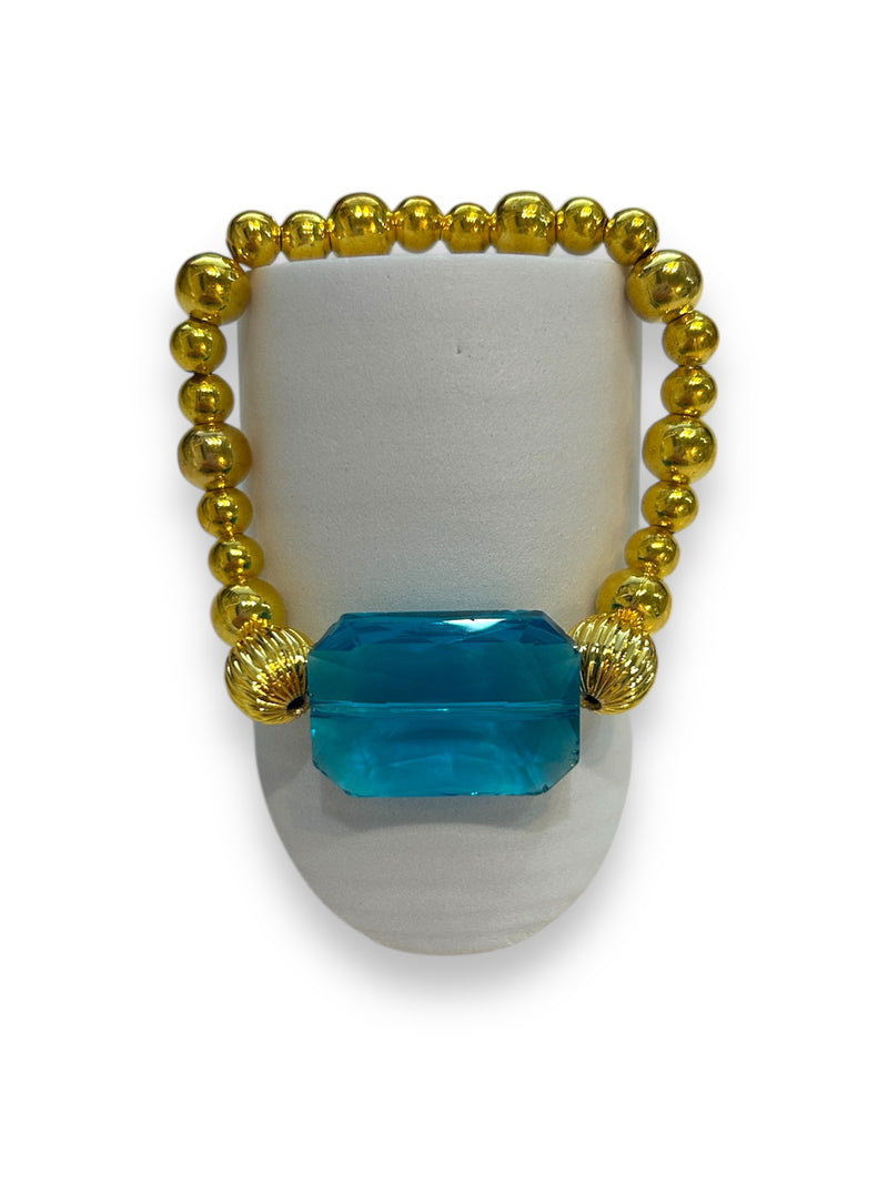 Beaded Pendant Bracelet - Blue