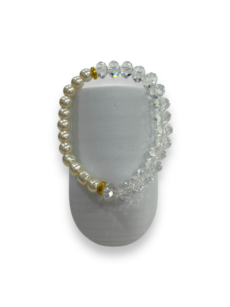 Crystal & Pearl Beaded Bracelet