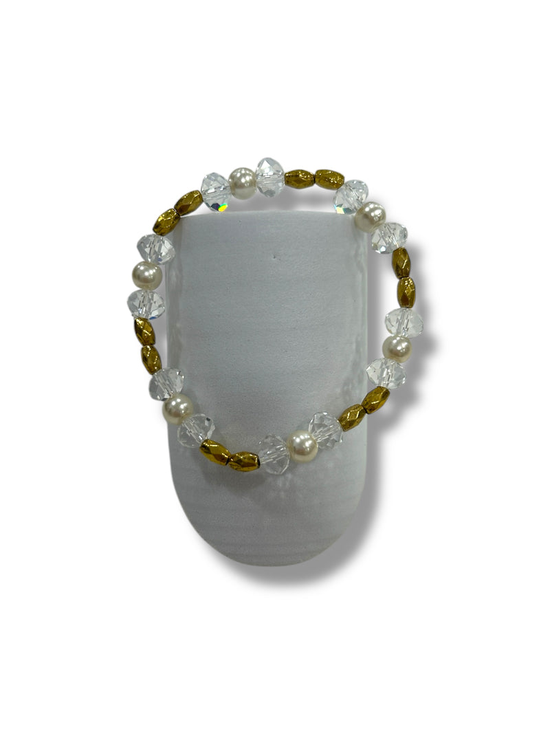 Crystal & Pearl Beaded Bracelet