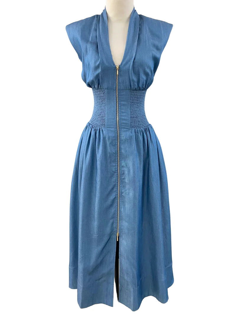 Vikki Midi Dress - Dark Indigo