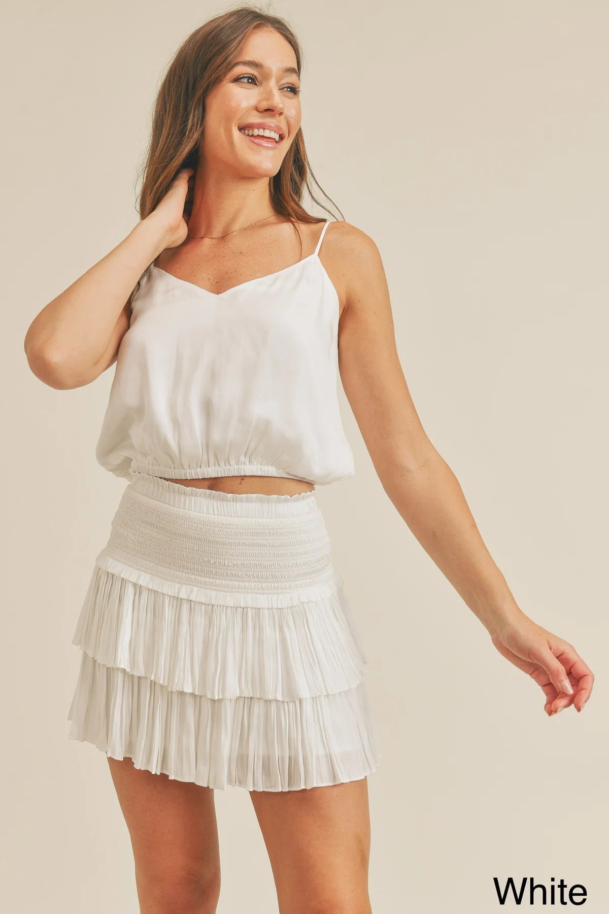 Amore Silk Skirt - White