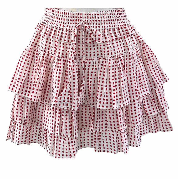 Charlie Polka Dot Skort - Red/White