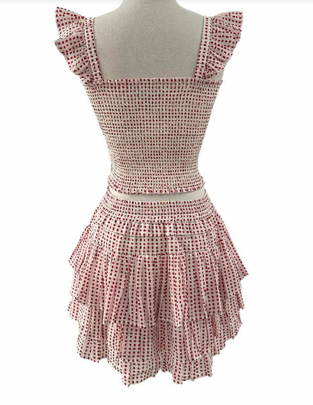 Charlie Polka Dot Skort - Red/White