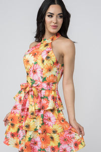 Niki Floral Halter Dress